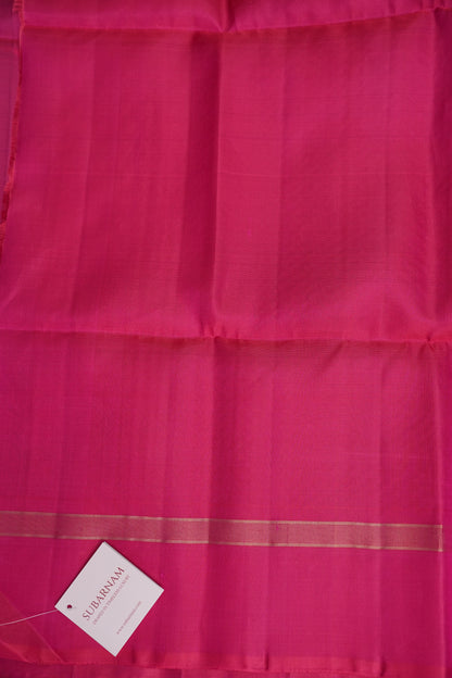 Emerald Green with Hot Pink Pure Soft Silk Saree|Silk Mark Certified