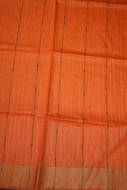 Semi Tussar Staple Saree – Orange
