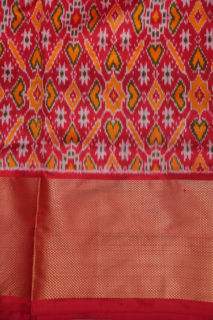 Pure Ikkat Soft Silk Saree - White