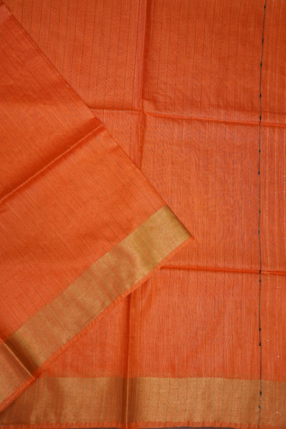 Semi Tussar Staple Saree – Orange