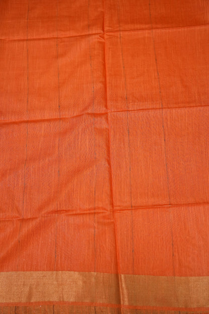 Semi Tussar Staple Saree – Orange