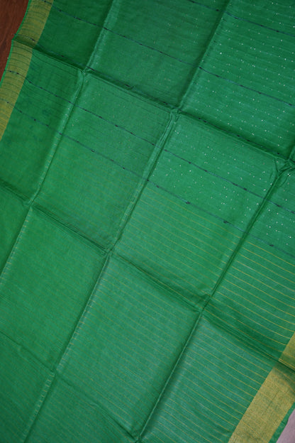 Semi Tussar Staple Saree – Sage Green