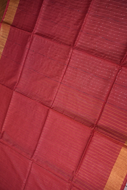 Semi Tussar Staple Saree – Maroon