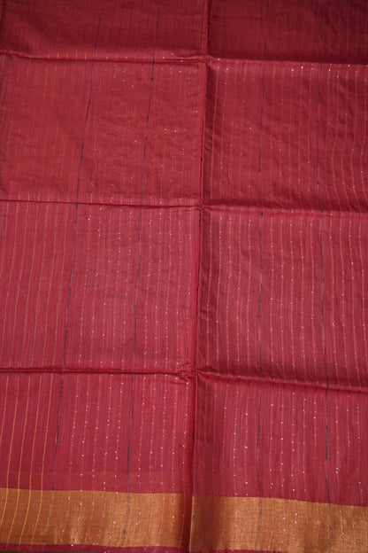 Semi Tussar Staple Saree – Maroon