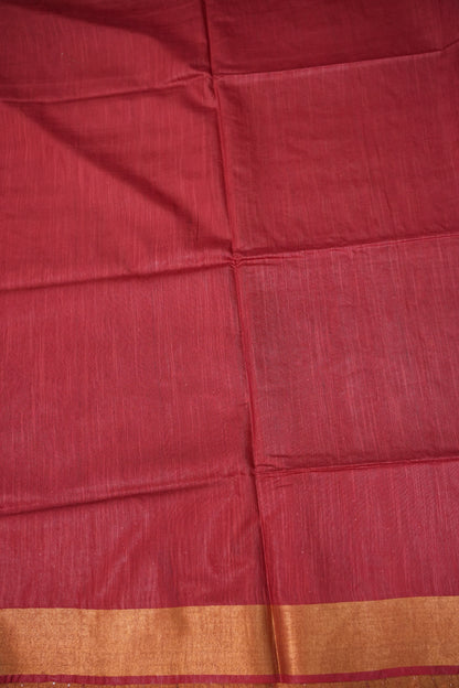 Semi Tussar Staple Saree – Maroon