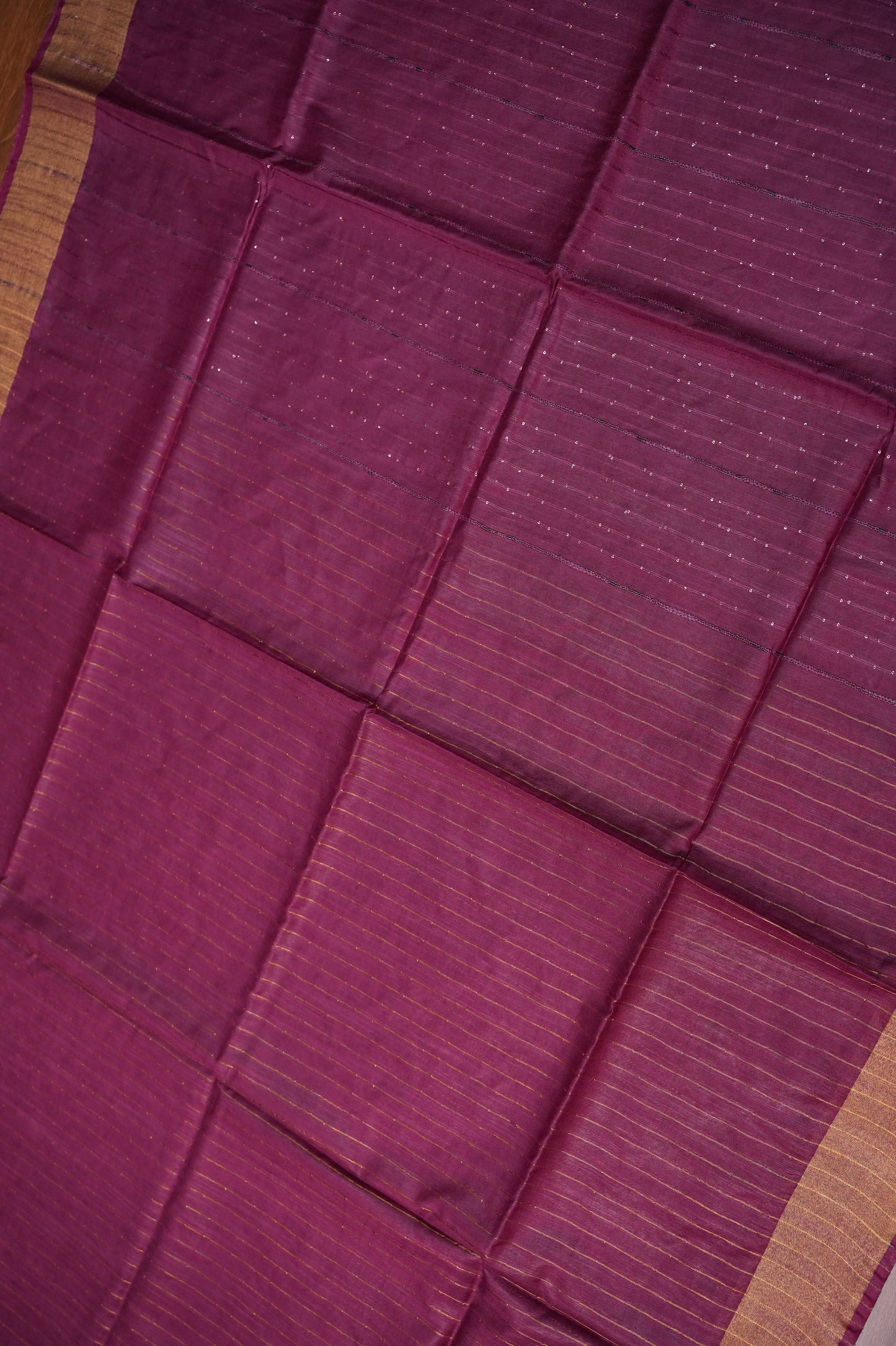 Semi Tussar Staple Saree – Deep Wine