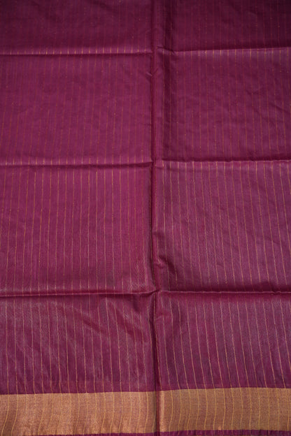 Semi Tussar Staple Saree – Deep Wine