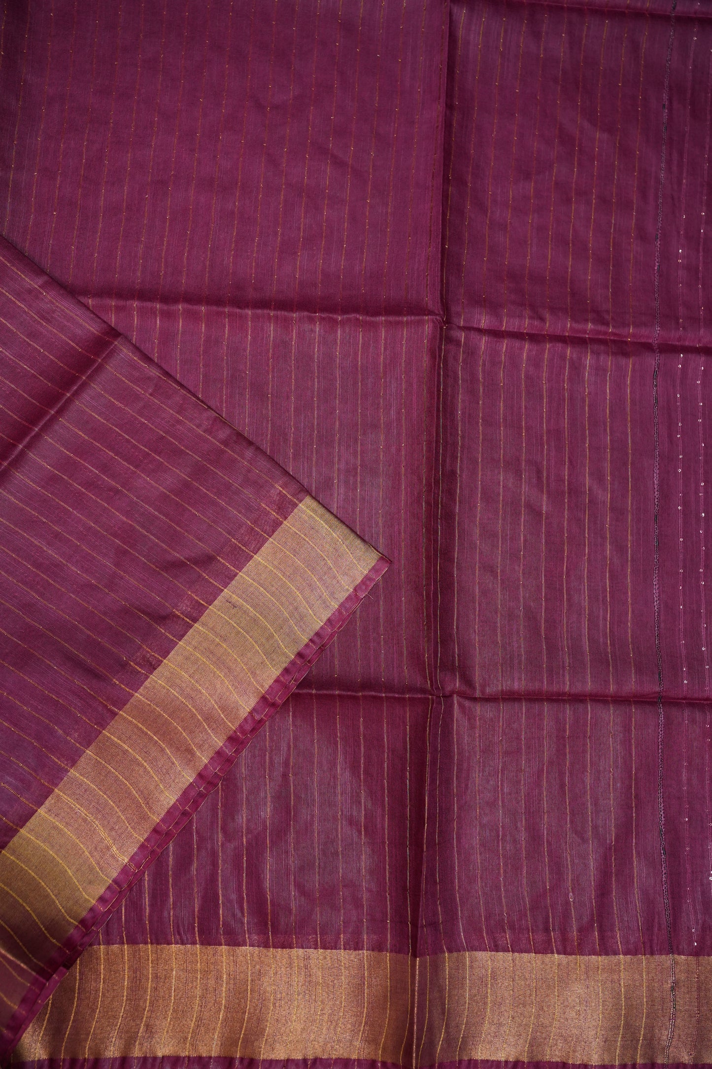 Semi Tussar Staple Saree – Deep Wine