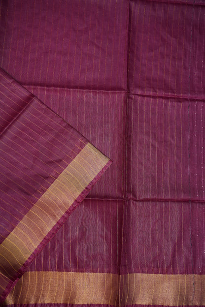 Semi Tussar Staple Saree – Deep Wine