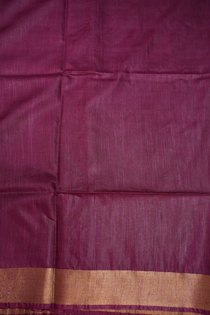 Semi Tussar Staple Saree – Deep Wine