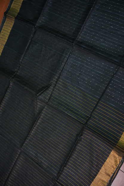 Semi Tussar Staple Saree – Black