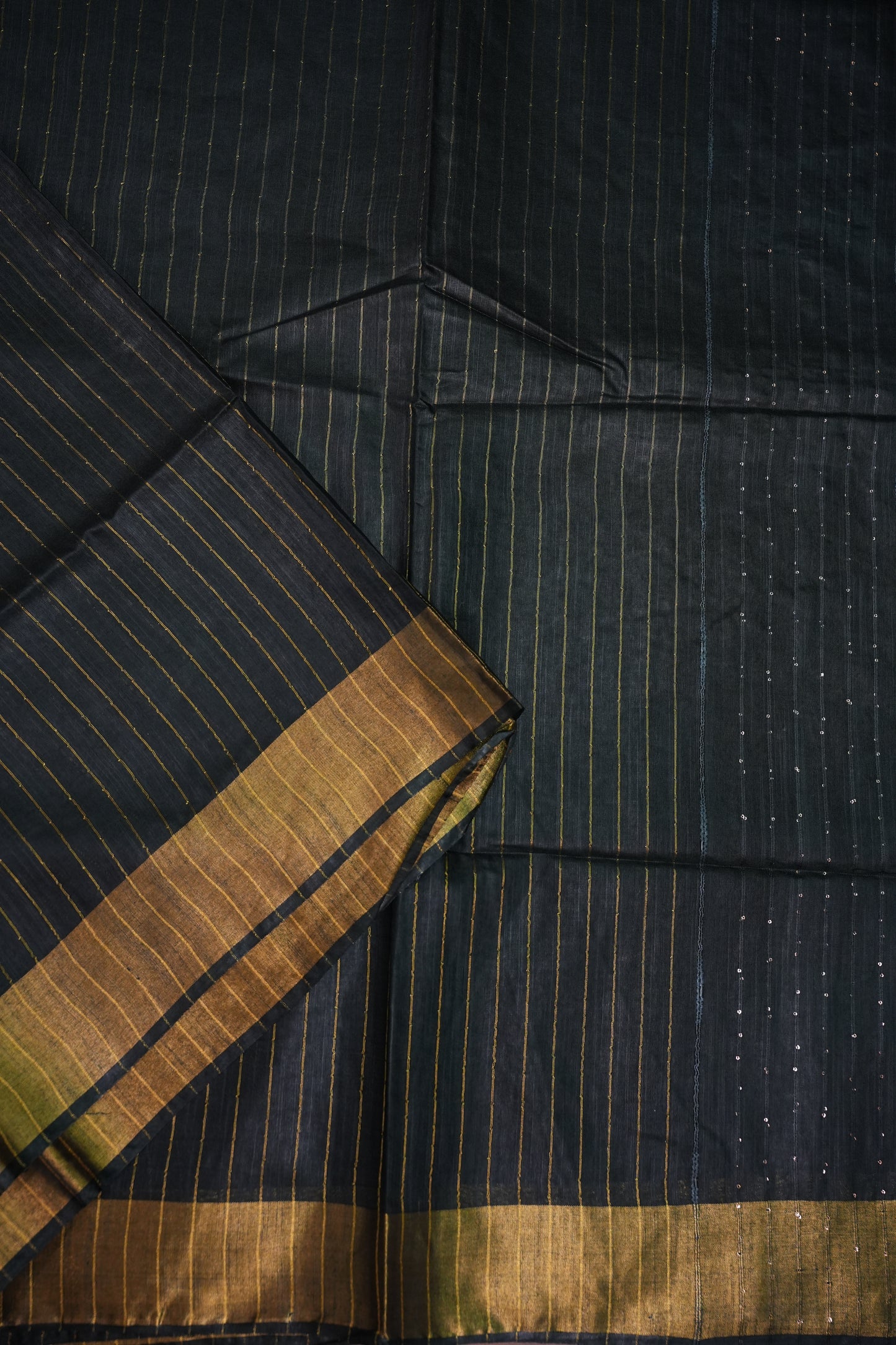 Semi Tussar Staple Saree – Black