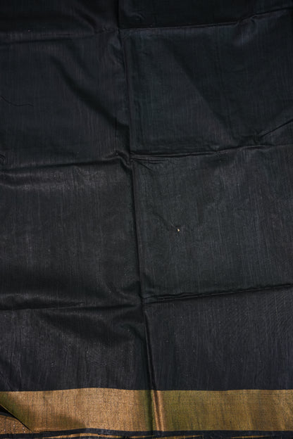 Semi Tussar Staple Saree – Black