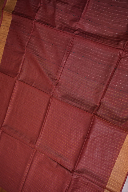 Semi Tussar Staple Saree – Maroon