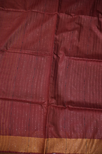 Semi Tussar Staple Saree – Maroon