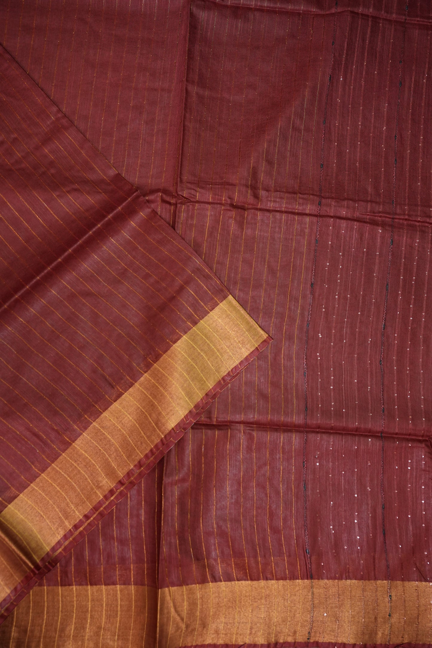 Semi Tussar Staple Saree – Maroon