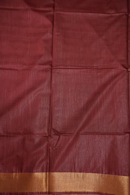 Semi Tussar Staple Saree – Maroon
