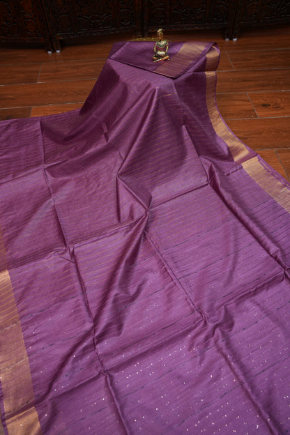 Semi Tussar Staple Saree – Purple