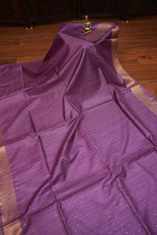 Semi Tussar Staple Saree – Purple