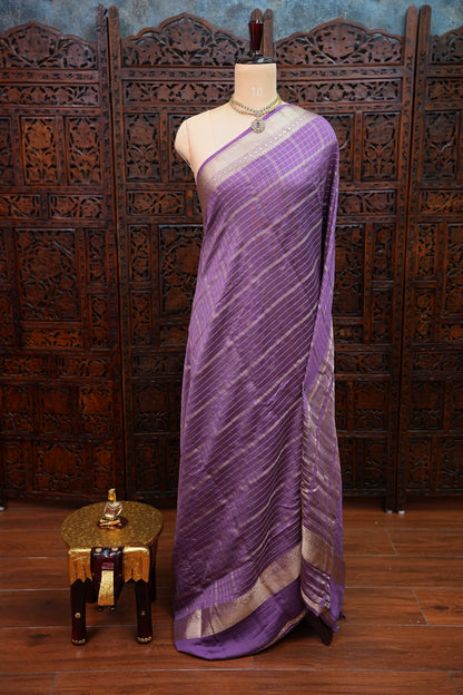 Soft Chanderi Silk Cotton Saree – Purple