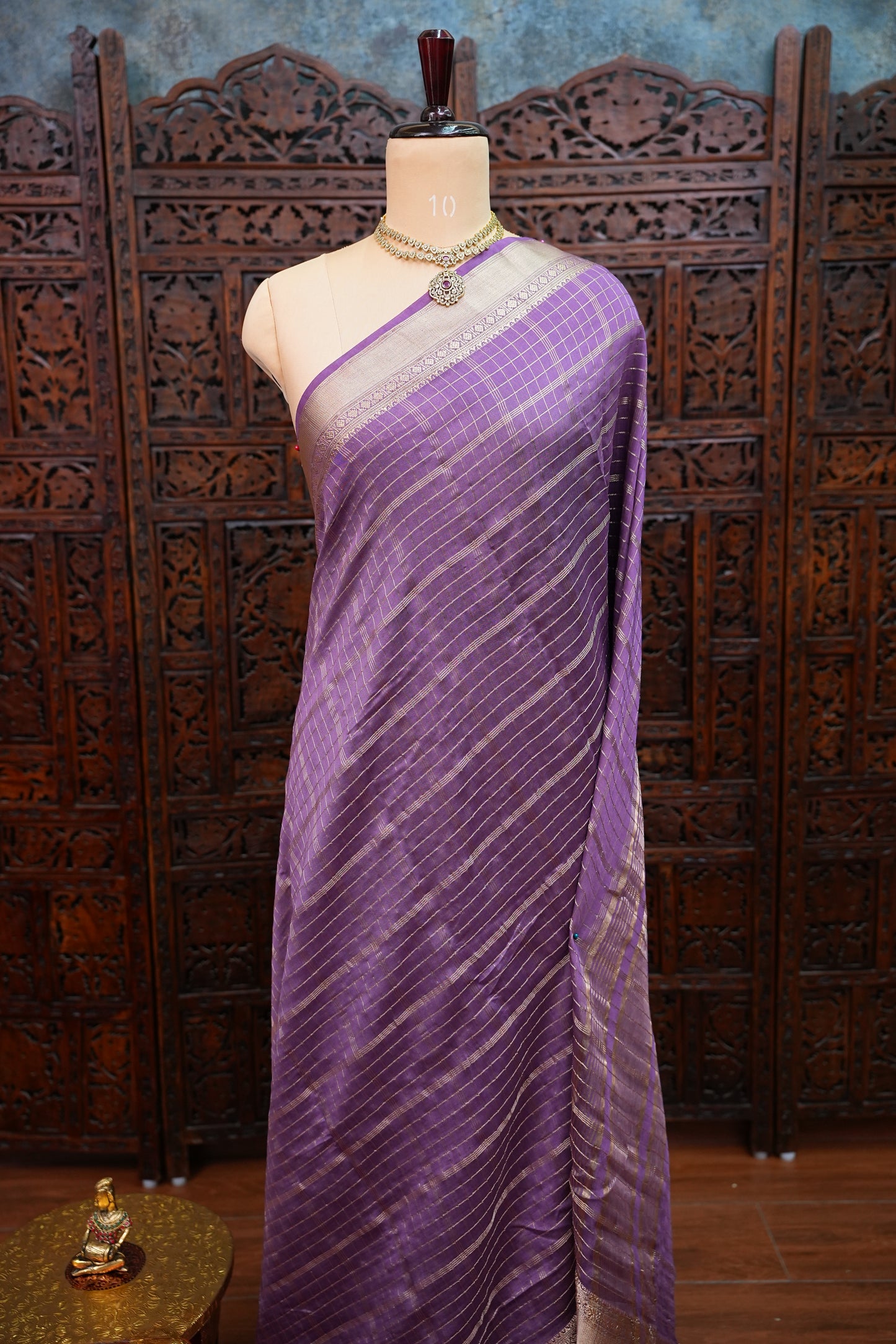 Soft Chanderi Silk Cotton Saree – Purple