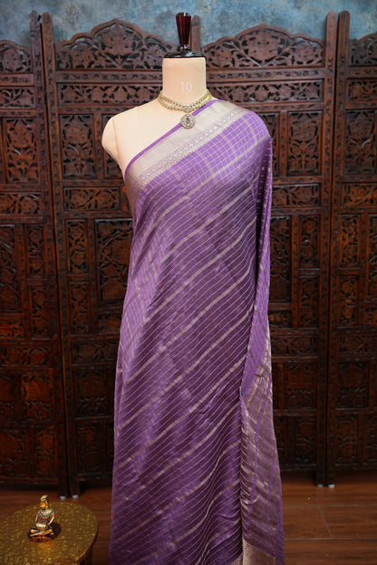 Soft Chanderi Silk Cotton Saree – Purple