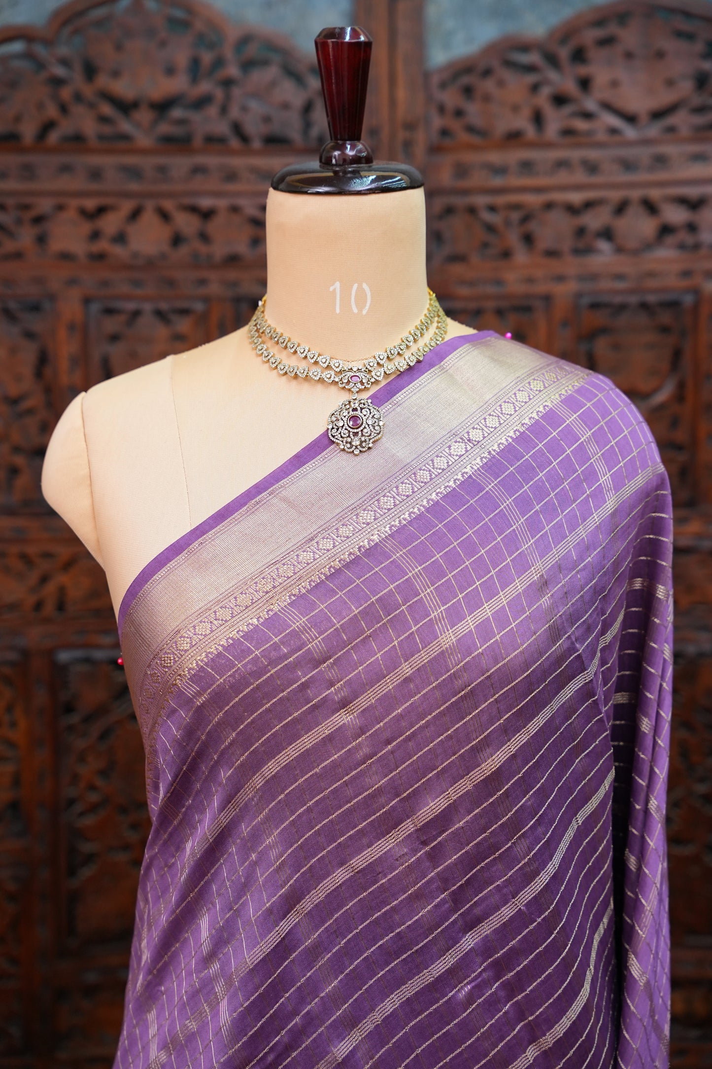 Soft Chanderi Silk Cotton Saree – Purple