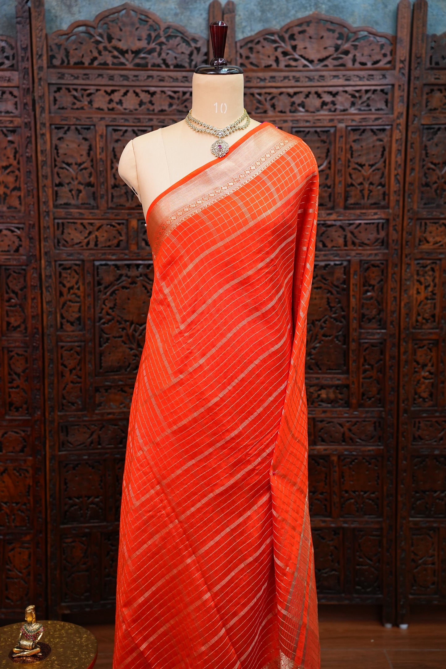 Soft Chanderi Silk Cotton Saree – Orange