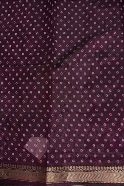Chanderi Silk Cotton Kalamkari Printed Saree - Lavender