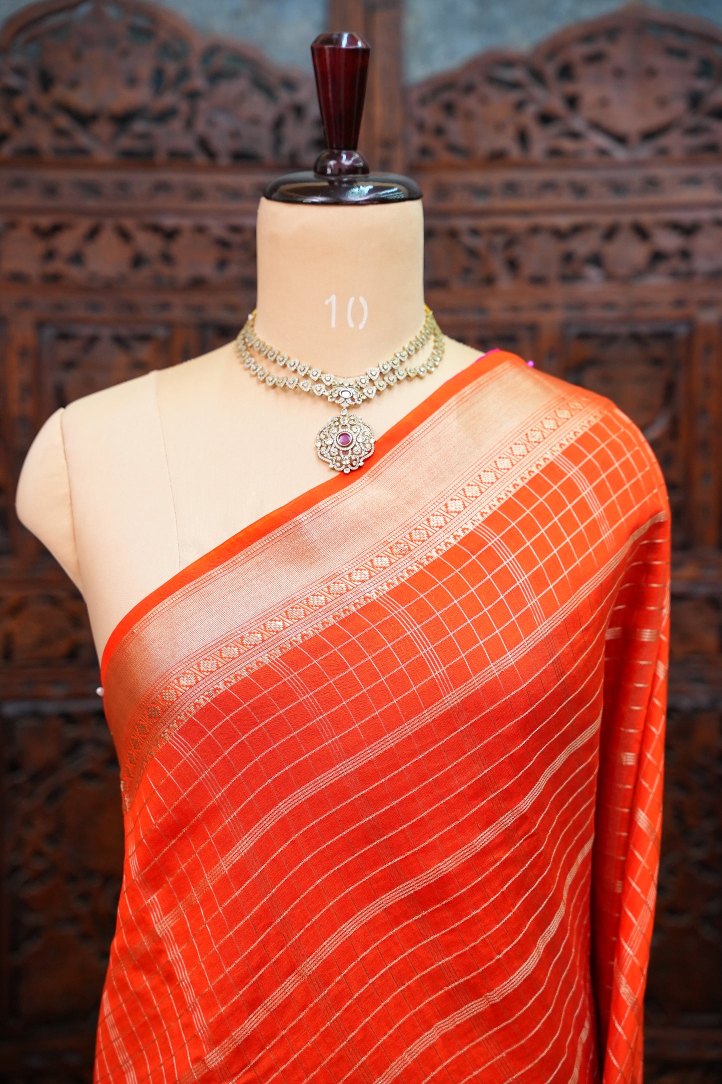 Soft Chanderi Silk Cotton Saree – Orange