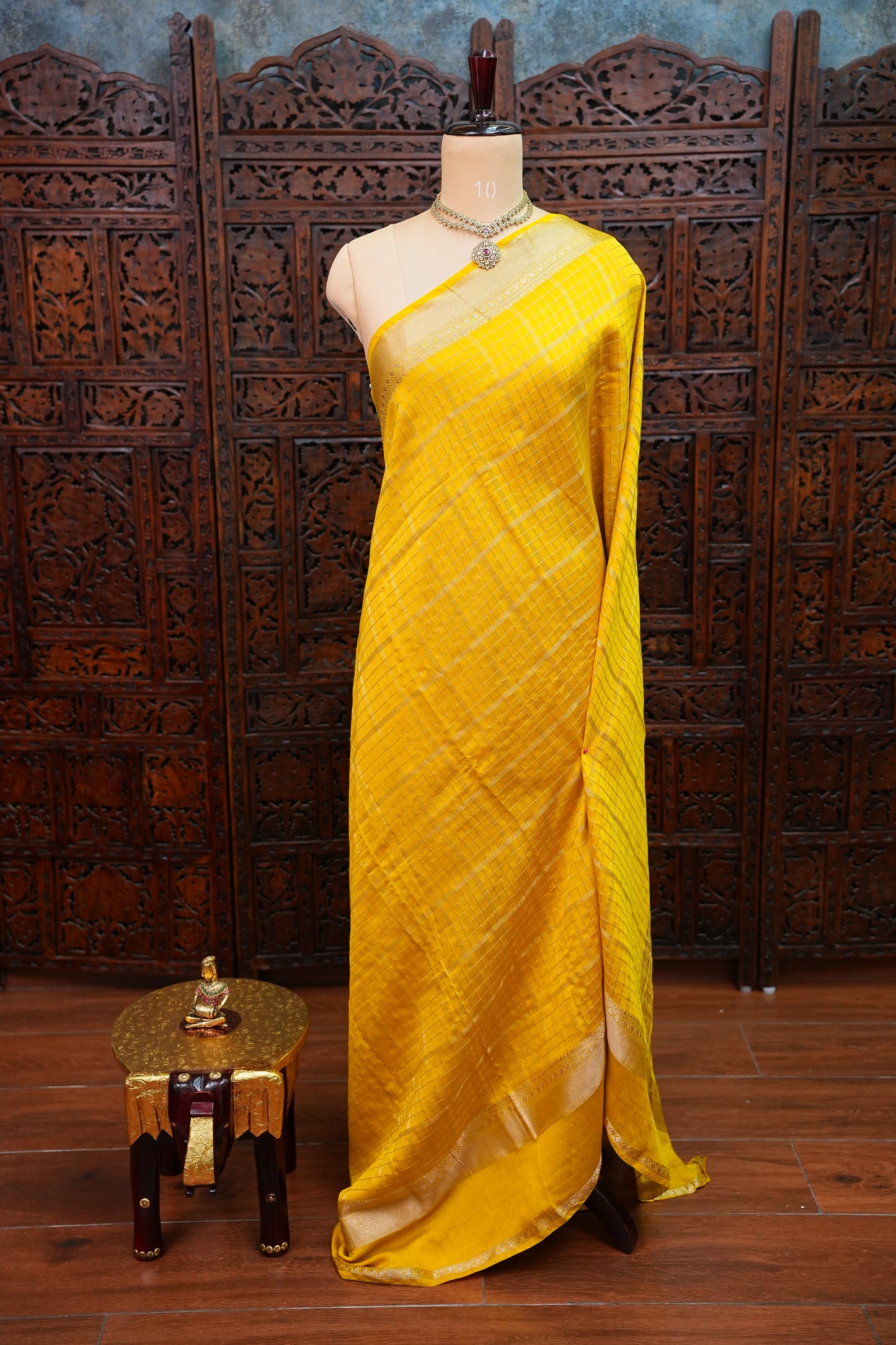 Soft Chanderi Silk Cotton Saree – Yellow