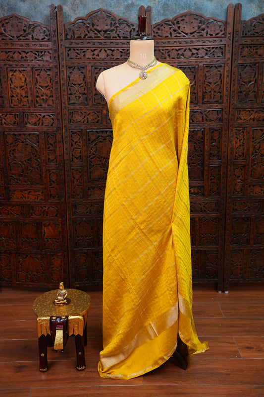 Soft Chanderi Silk Cotton Saree – Yellow