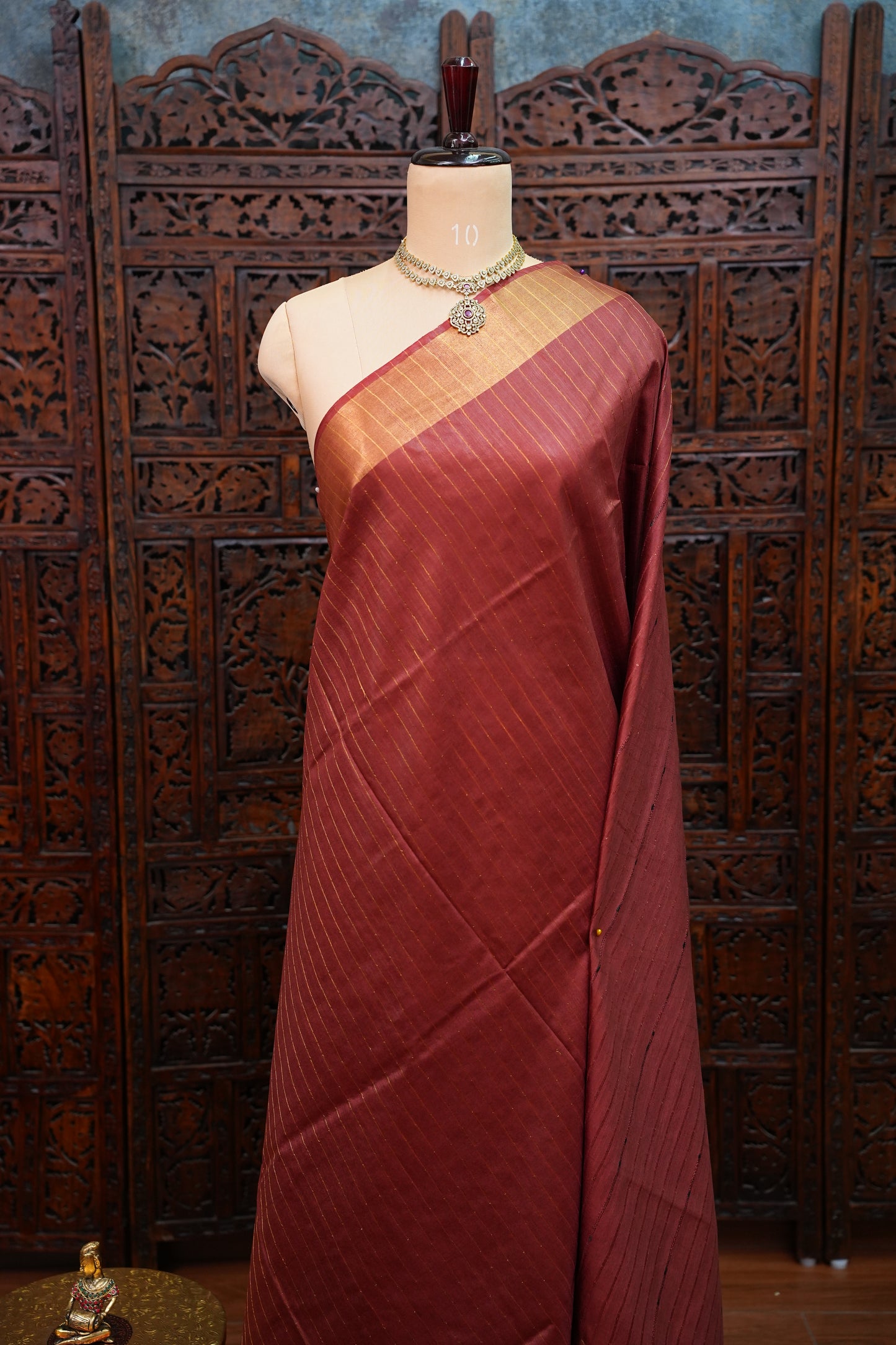 Semi Tussar Staple Saree – Maroon