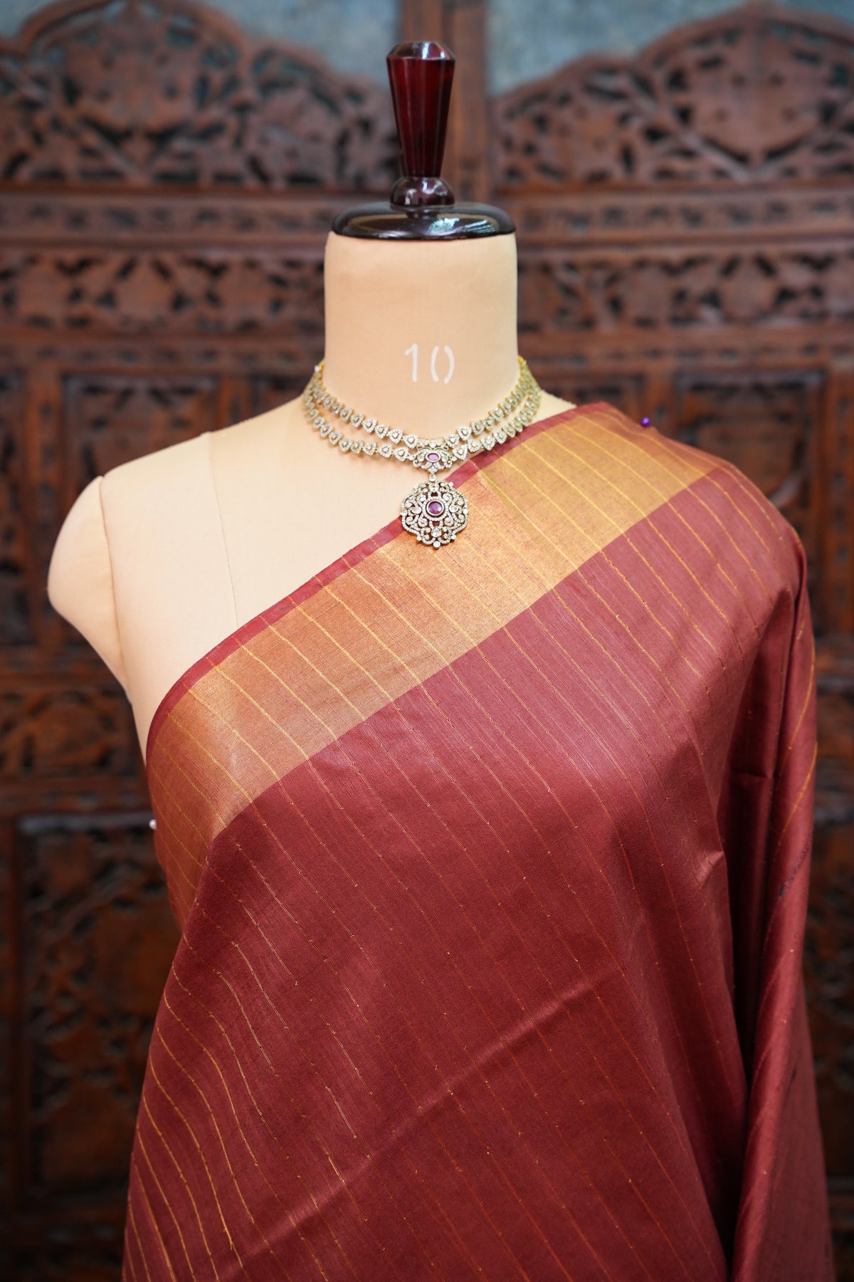 Semi Tussar Staple Saree – Maroon