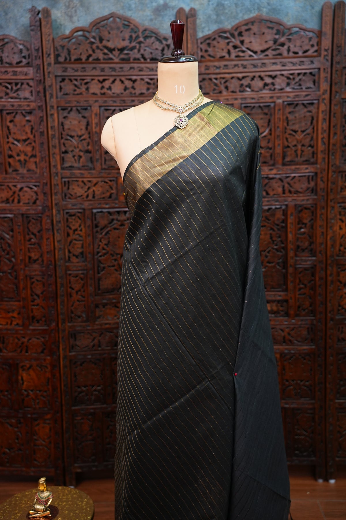 Semi Tussar Staple Saree – Black