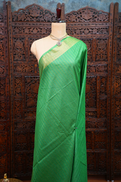 Semi Tussar Staple Saree – Sage Green