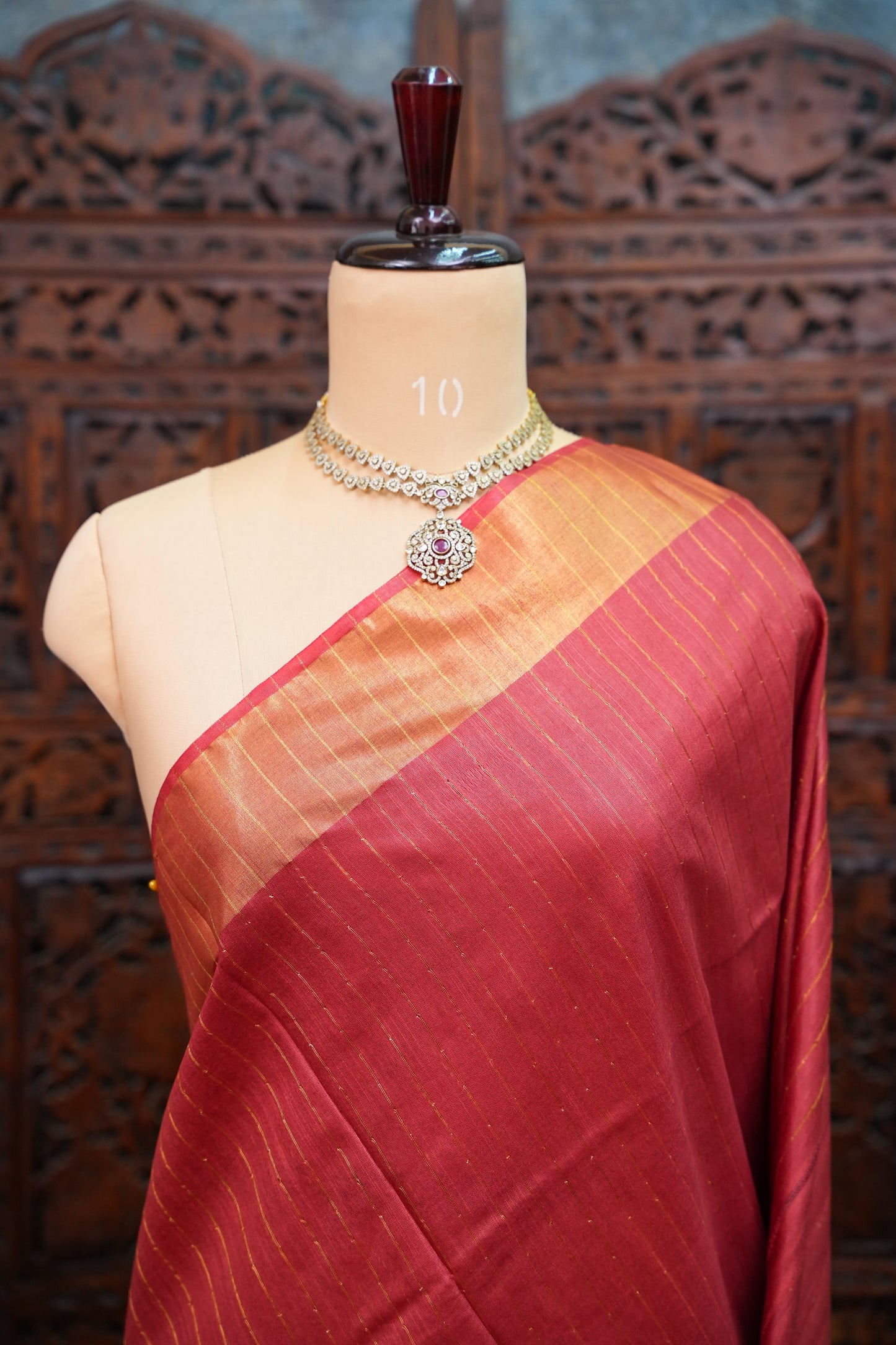 Semi Tussar Staple Saree – Maroon