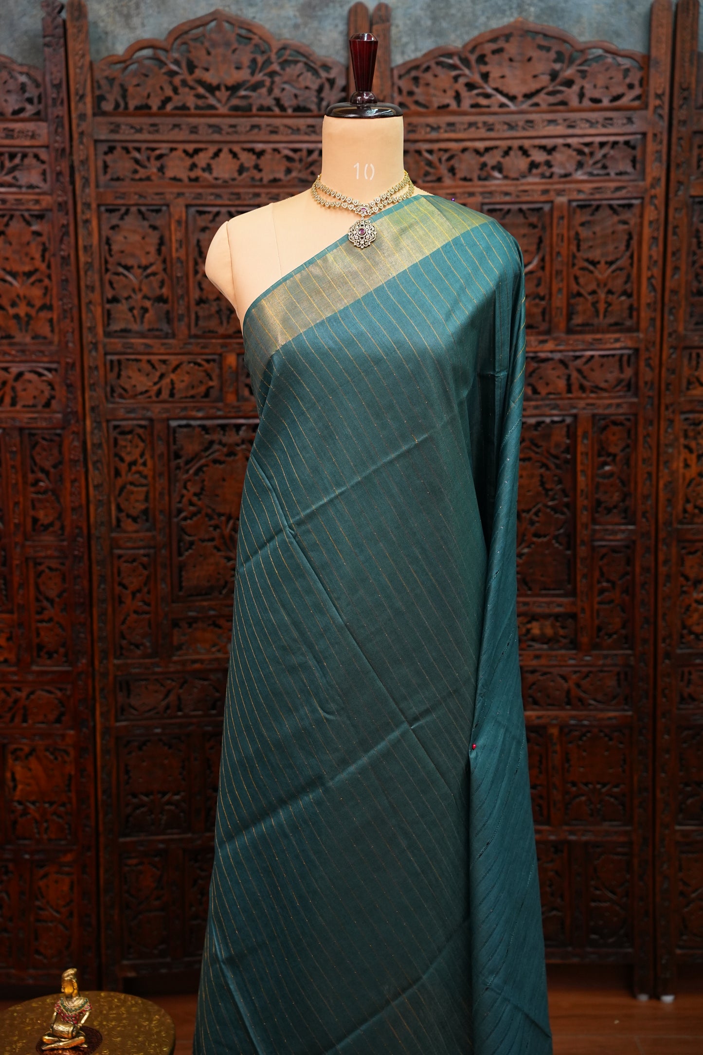 Semi Tussar Staple Saree – Teal