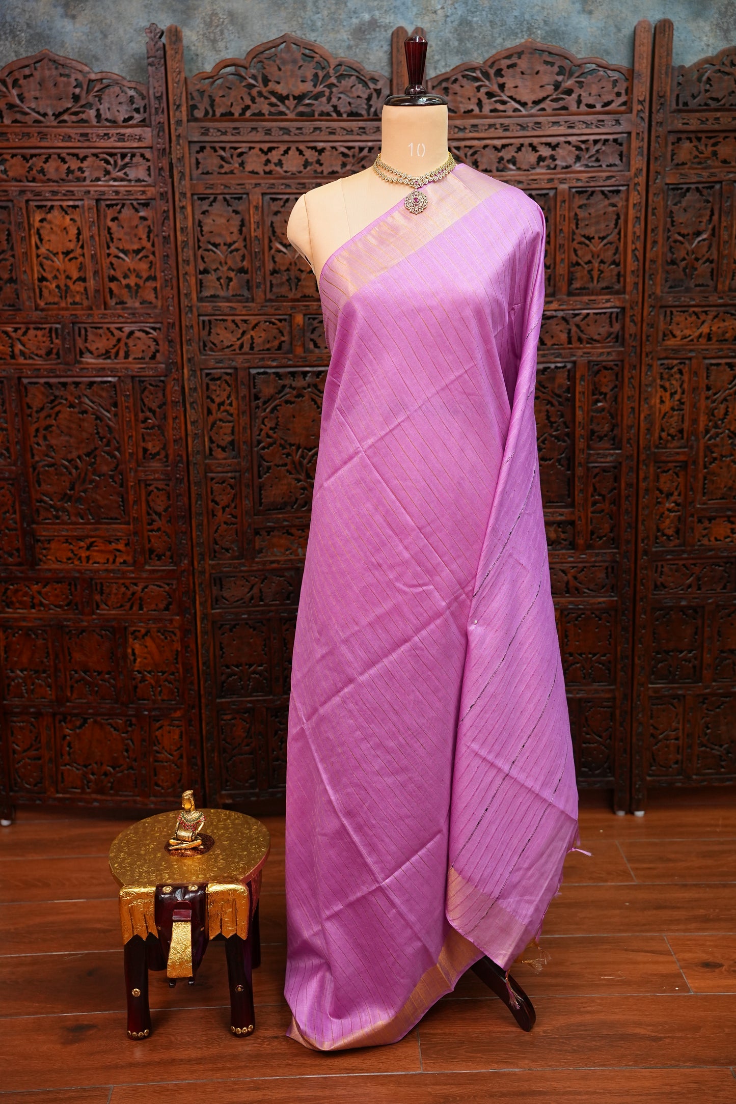 Semi Tussar Staple Saree – Purple