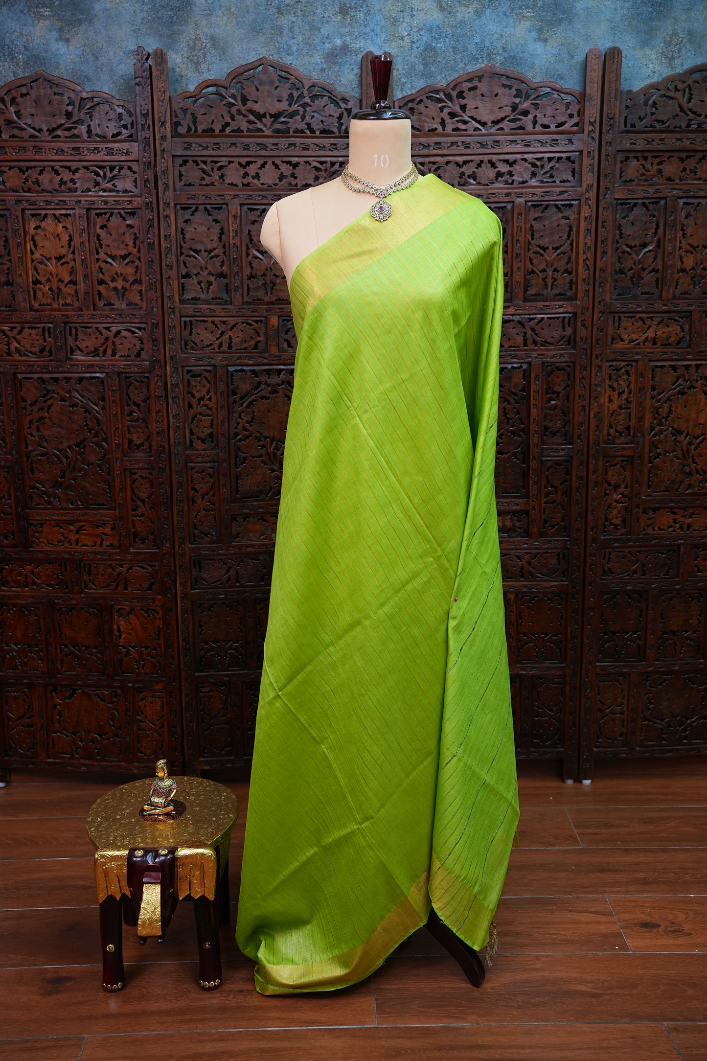 Semi Tussar Staple Saree - Green