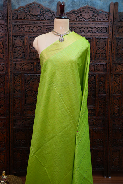Semi Tussar Staple Saree - Green