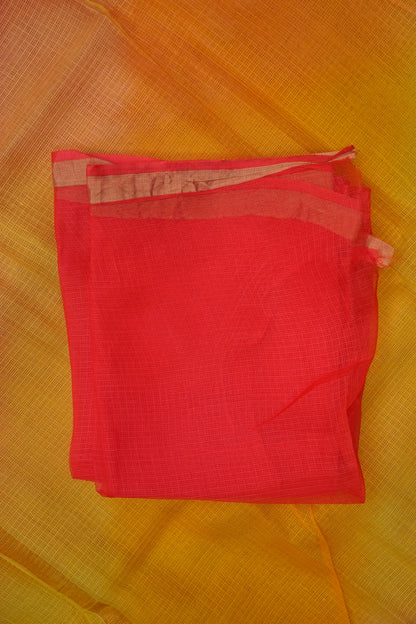 Silk Kota Multicolor Saree - Yellow & Warm Orange