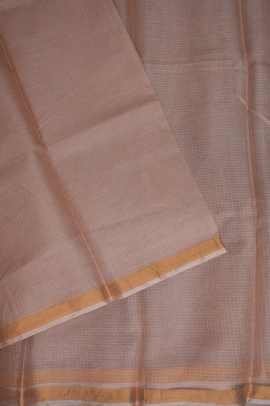 Silk Kota Multicolor Saree - Dusty Nude Shade
