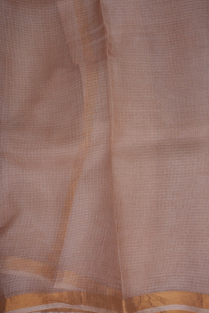 Silk Kota Multicolor Saree - Dusty Nude Shade