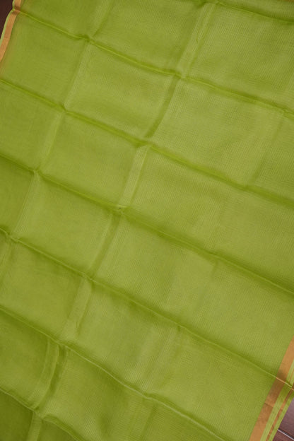 Silk Kota Plain Saree - Sage Green