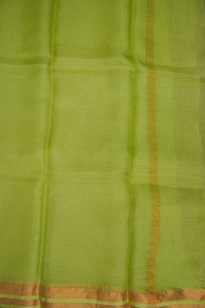 Silk Kota Plain Saree - Sage Green