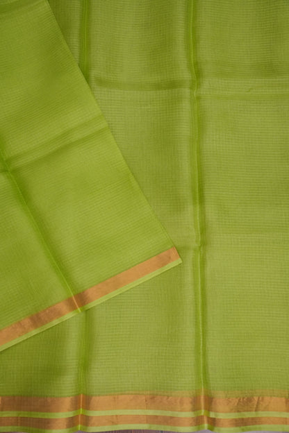 Silk Kota Plain Saree - Sage Green