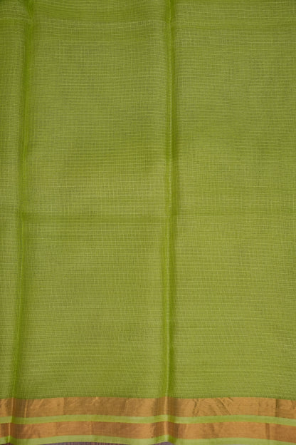 Silk Kota Plain Saree - Sage Green