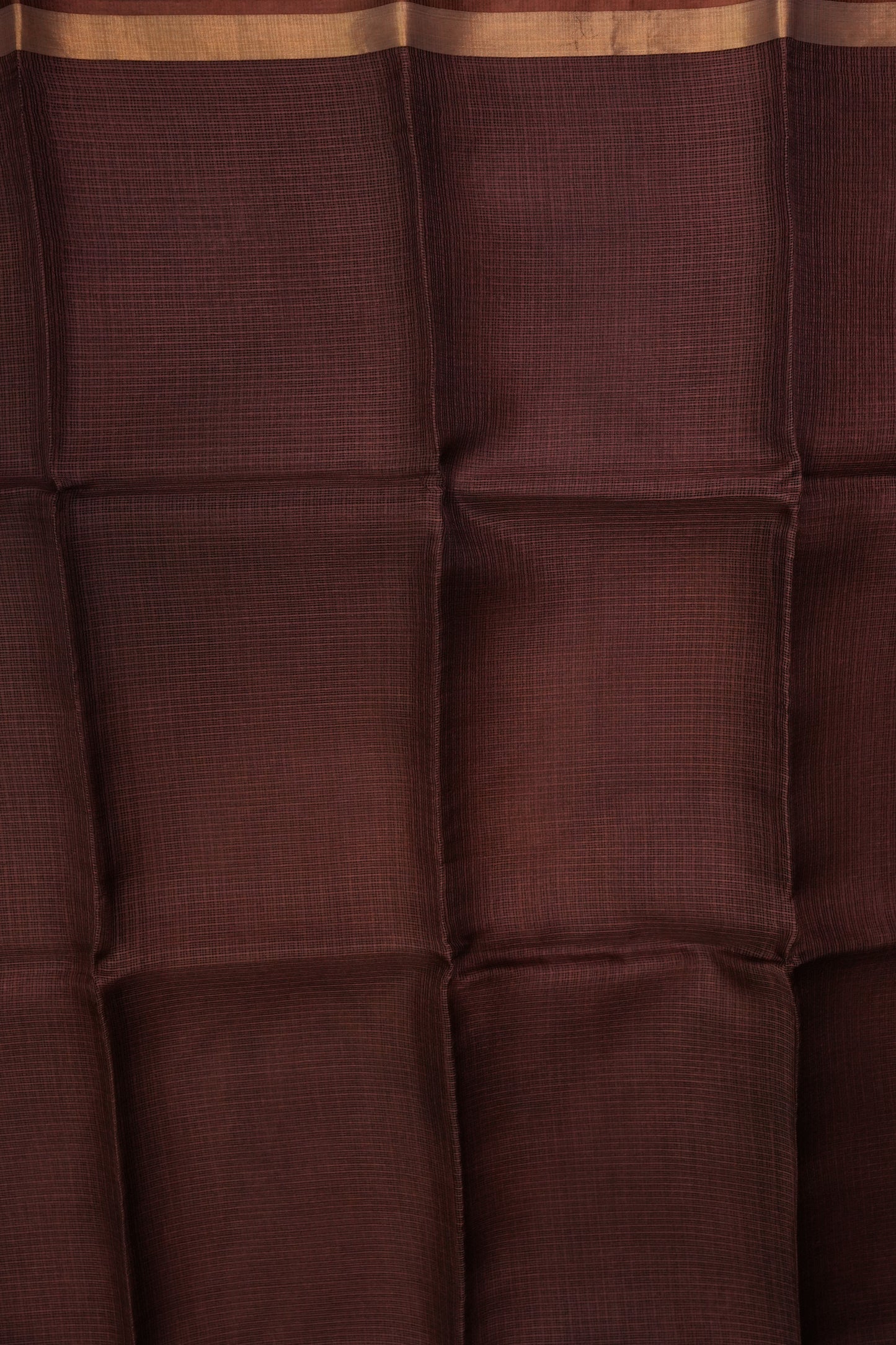 Silk Kota Plain Saree - Coffee