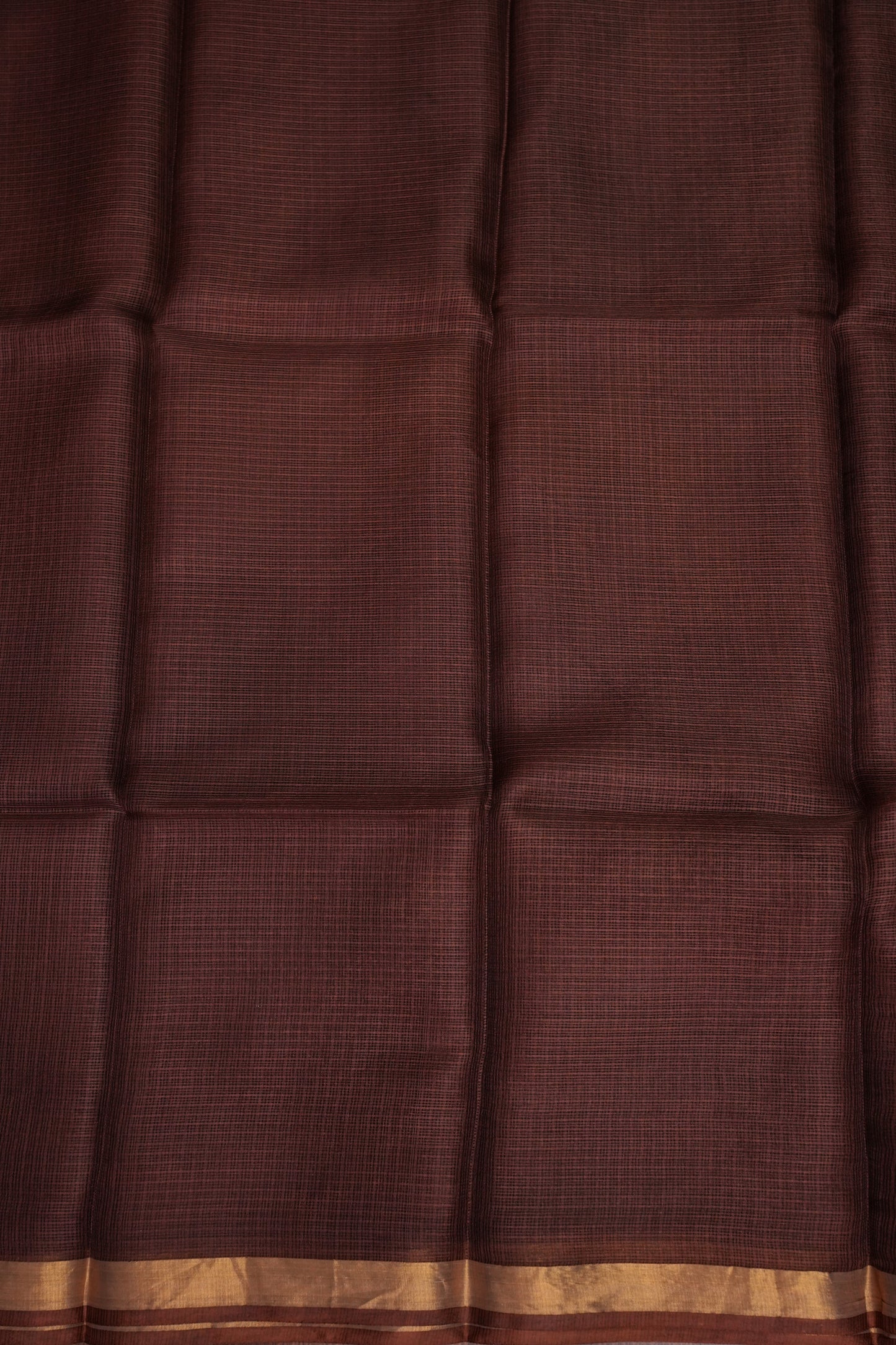 Silk Kota Plain Saree - Coffee